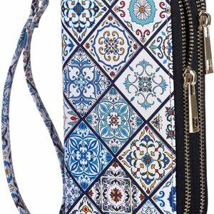 Double Zipper Wallet for Woman Clutch Purse with Cell Phone Holder for Smartphon